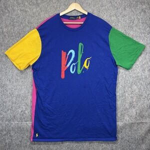 Polo Ralph Lauren T-Shirt Men's XLT Color Block Jersey Short Sleeve Preppy